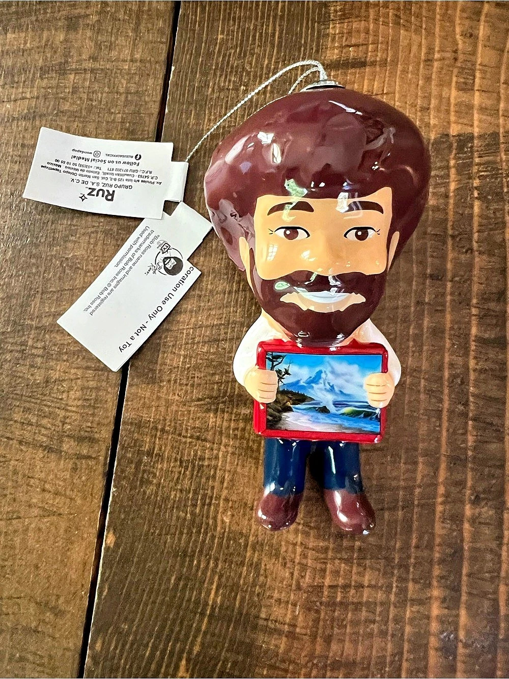 Bob Ross Ornament Multicolor NWT